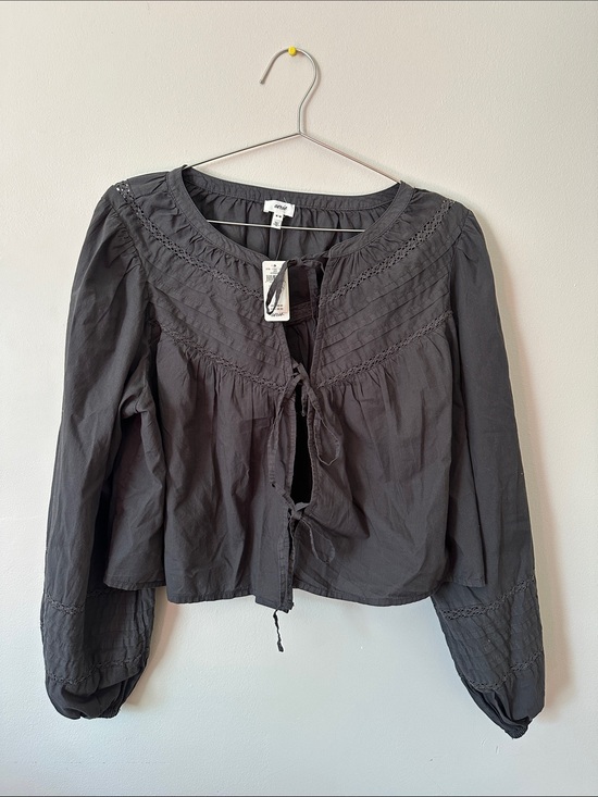 aerie Tops - Aerie Tie-Front Peasant Blouse